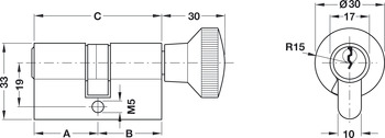 Thumbturn cylinder, standard profile, without hazard function, Startec