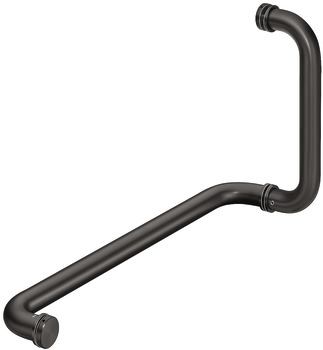 Shower door handle with towel rail, Round