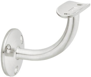 Handrail bracket, with curved support, bar railing system