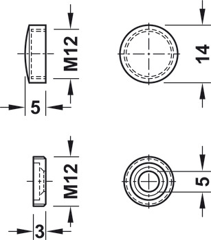 Screw-on rosette, With cover cap